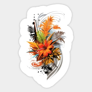 graphic background, Creative Geometric Floral Design: Artistic Illustration Sticker